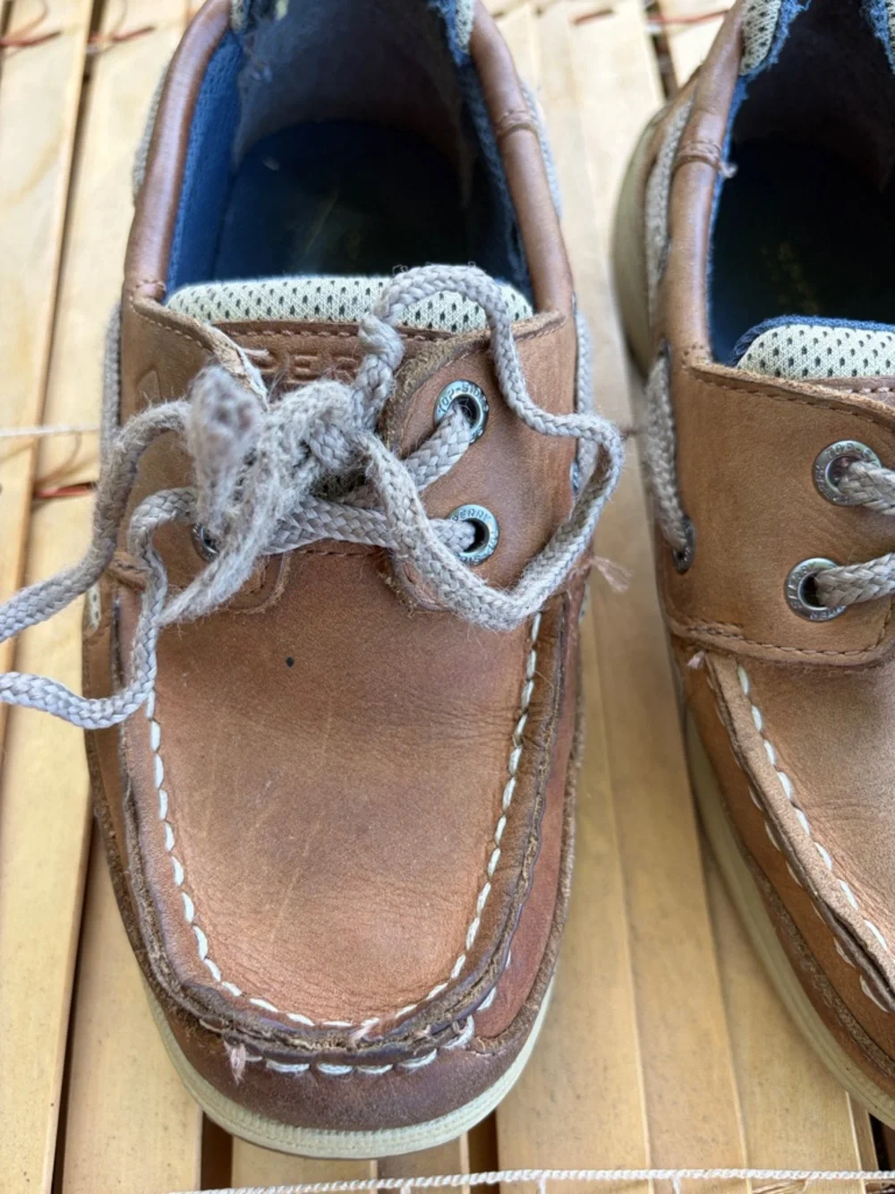 Sperry Kids Brown Leather Moccasin Boat Shoes